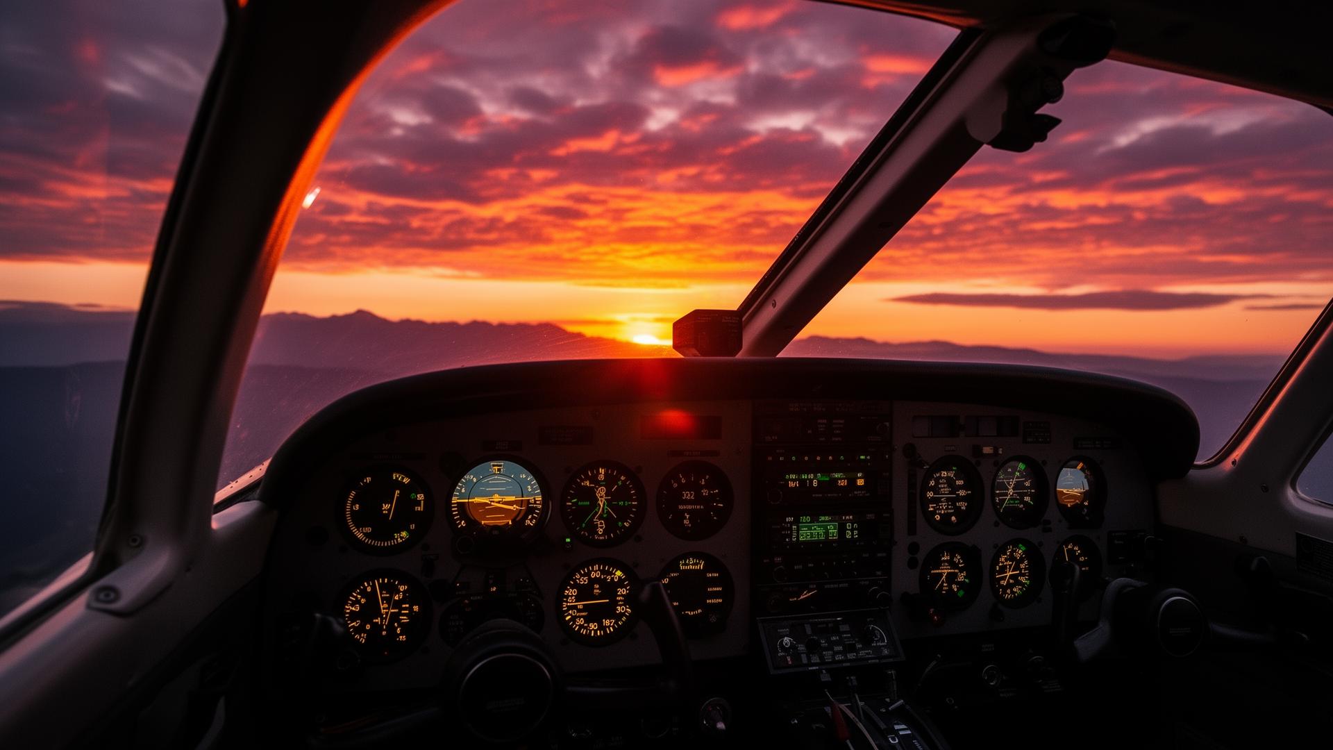 Glidepath Aviation aircraft on runway at sunset